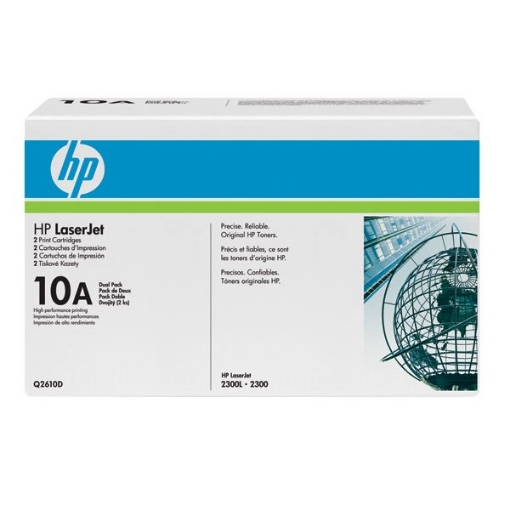 Picture of HP Q2610AD (HP 10A) OEM Black Laser Toner Cartridges (2 pk)