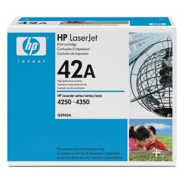 Show details for HP Q5942AG (HP 42A) OEM Black Smart Print Cartridge Picture of HP Q5942AG (HP 42A) OEM Black Smart Print Cartridge