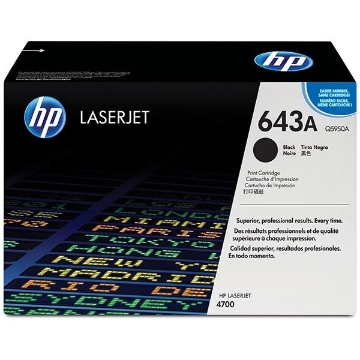 Show details for HP Q5950A (HP 643A) Black Toner Cartridge (11000 Yield) Picture of HP Q5950A (HP 643A) Black Toner Cartridge (11000 Yield)