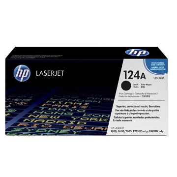 Show details for HP Q6000A (HP 124A) Black Toner Cartridge (2500 Yield) Picture of HP Q6000A (HP 124A) Black Toner Cartridge (2500 Yield)