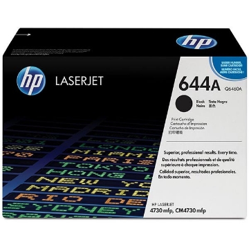Show details for HP Q6460A (HP 644A) OEM Black Toner Cartridge Picture of HP Q6460A (HP 644A) OEM Black Toner Cartridge