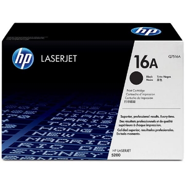Show details for HP Q7516A (HP 16A) Black Toner Cartridge (12000 Yield) Picture of HP Q7516A (HP 16A) Black Toner Cartridge (12000 Yield)
