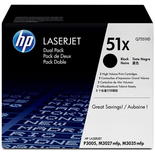 Picture of HP Q7551XD (HP 51X) OEM Black Print Cartridge