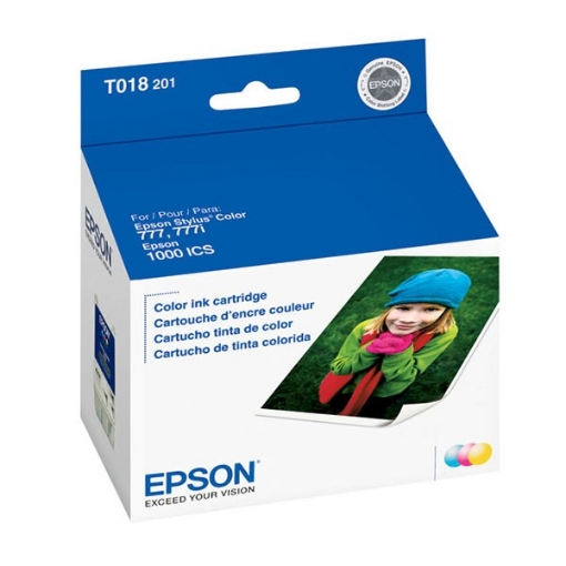 Picture of Epson T018201 (Epson 18) OEM Tri-Color Inkjet Cartridge