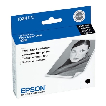 Show details for Epson T034120 (Epson 34) OEM PhotoBlack Inkjet Cartridge Picture of Epson T034120 (Epson 34) OEM PhotoBlack Inkjet Cartridge