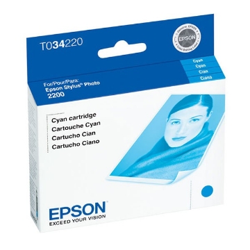 Show details for Epson T034220 (Epson 34) OEM Cyan Inkjet Cartridge Picture of Epson T034220 (Epson 34) OEM Cyan Inkjet Cartridge