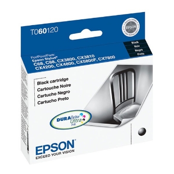 Show details for Epson T060120 (Epson 60) OEM Black Inkjet Cartridge Picture of Epson T060120 (Epson 60) OEM Black Inkjet Cartridge
