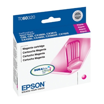 Show details for Epson T060320 (Epson 60) OEM Magenta Inkjet Cartridge Picture of Epson T060320 (Epson 60) OEM Magenta Inkjet Cartridge