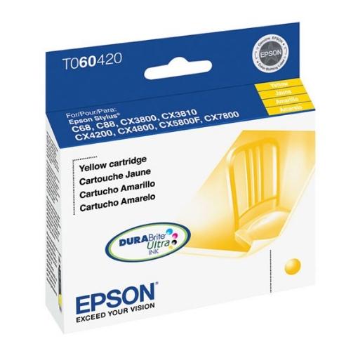 Picture of Epson T060420 (Epson 60) OEM Yellow Inkjet Cartridge