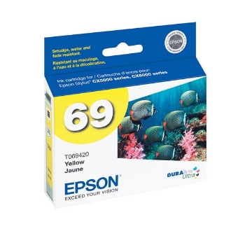 Show details for Epson T069420 (Epson 69) Yellow Inkjet Cartridge (350 Yield) Picture of Epson T069420 (Epson 69) Yellow Inkjet Cartridge (350 Yield)