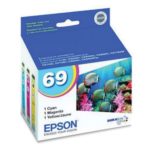 Picture of Epson T069520 (Epson 69) OEM Black Ink Cartridge (Multipack, 3pk)