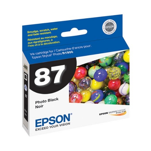 Picture of Epson T087120 (Epson 87) OEM Black Inkjet Cartridge