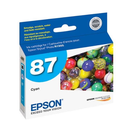 Picture of Epson T087220 (Epson 87) OEM Cyan Inkjet Cartridge