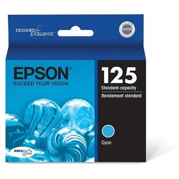 Show details for Epson T125220 (Epson 125) Cyan Inkjet Cartridge (385 Yield) Picture of Epson T125220 (Epson 125) Cyan Inkjet Cartridge (385 Yield)