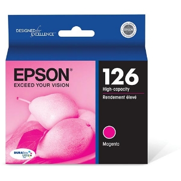 Show details for Epson T126320 (Epson 126) High Yield Magenta Inkjet Cartridge (470 Yield) Picture of Epson T126320 (Epson 126) High Yield Magenta Inkjet Cartridge (470 Yield)