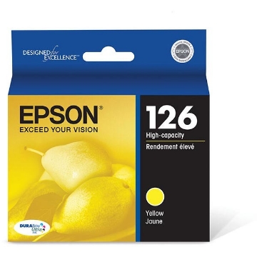 Show details for Epson T126420 (Epson 126) High Yield Yellow Inkjet Cartridge (470 Yield) Picture of Epson T126420 (Epson 126) High Yield Yellow Inkjet Cartridge (470 Yield)
