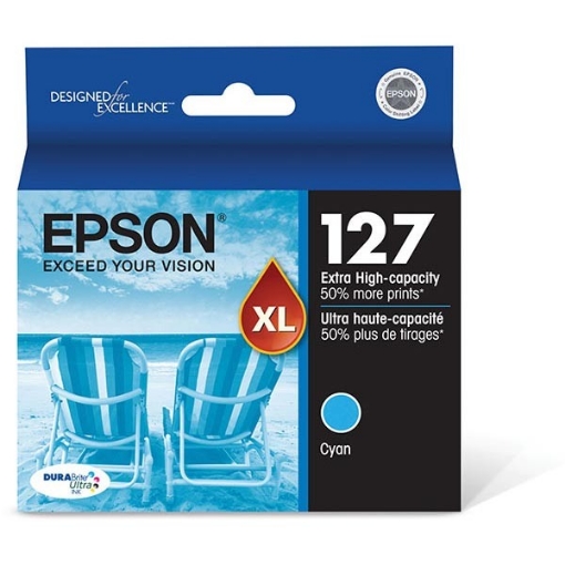 Picture of Epson T127220 (Epson 127) Extra High Yield Cyan Inkjet Cartridge (775 Yield)