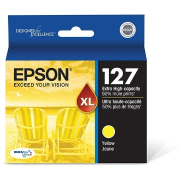 Show details for Epson T127420 (Epson 127) Extra High Yield Yellow Inkjet Cartridge (775 Yield) Picture of Epson T127420 (Epson 127) Extra High Yield Yellow Inkjet Cartridge (775 Yield)