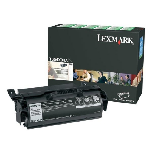 Picture of Lexmark T654X04A OEM Black Print Cartridge