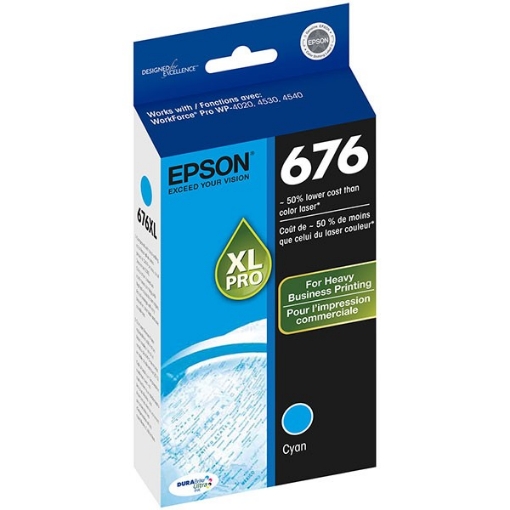 Picture of Epson T676XL220 (Epson 676XL) High Yield Cyan Inkjet Cartridge (1200 Yield)