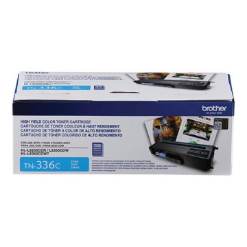 Show details for Brother TN-336c OEM High Yield Cyan Toner Cartridge Picture of Brother TN-336c OEM High Yield Cyan Toner Cartridge