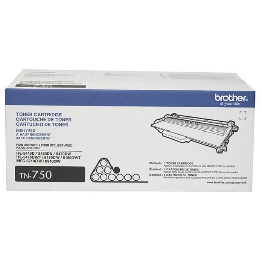 Picture of Brother TN-750 OEM High Yield Black Toner Cartridge