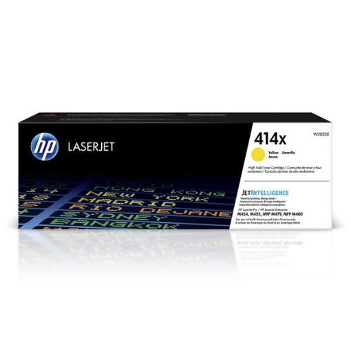 Picture of HP W2022X (HP 414X) OEM High Yield Yellow Toner Cartridge