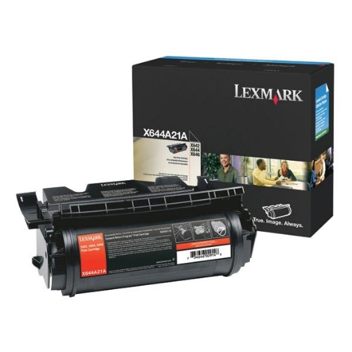 Picture of Lexmark X644A21A OEM Black Print Cartridge