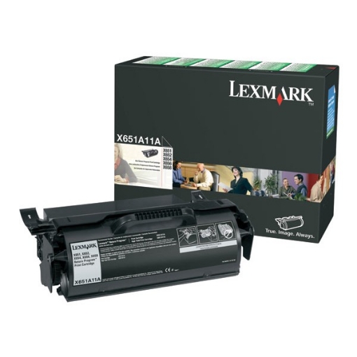 Picture of Lexmark X651A11A Black Toner Printer Cartridge (7000 Yield)