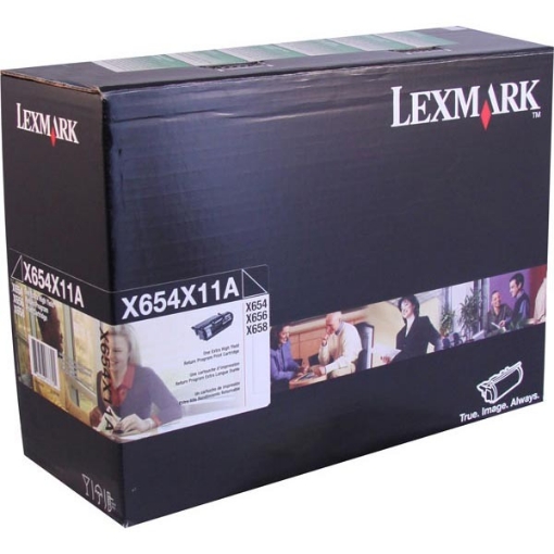 Picture of Lexmark X654X11A OEM Black Toner/Cartridges